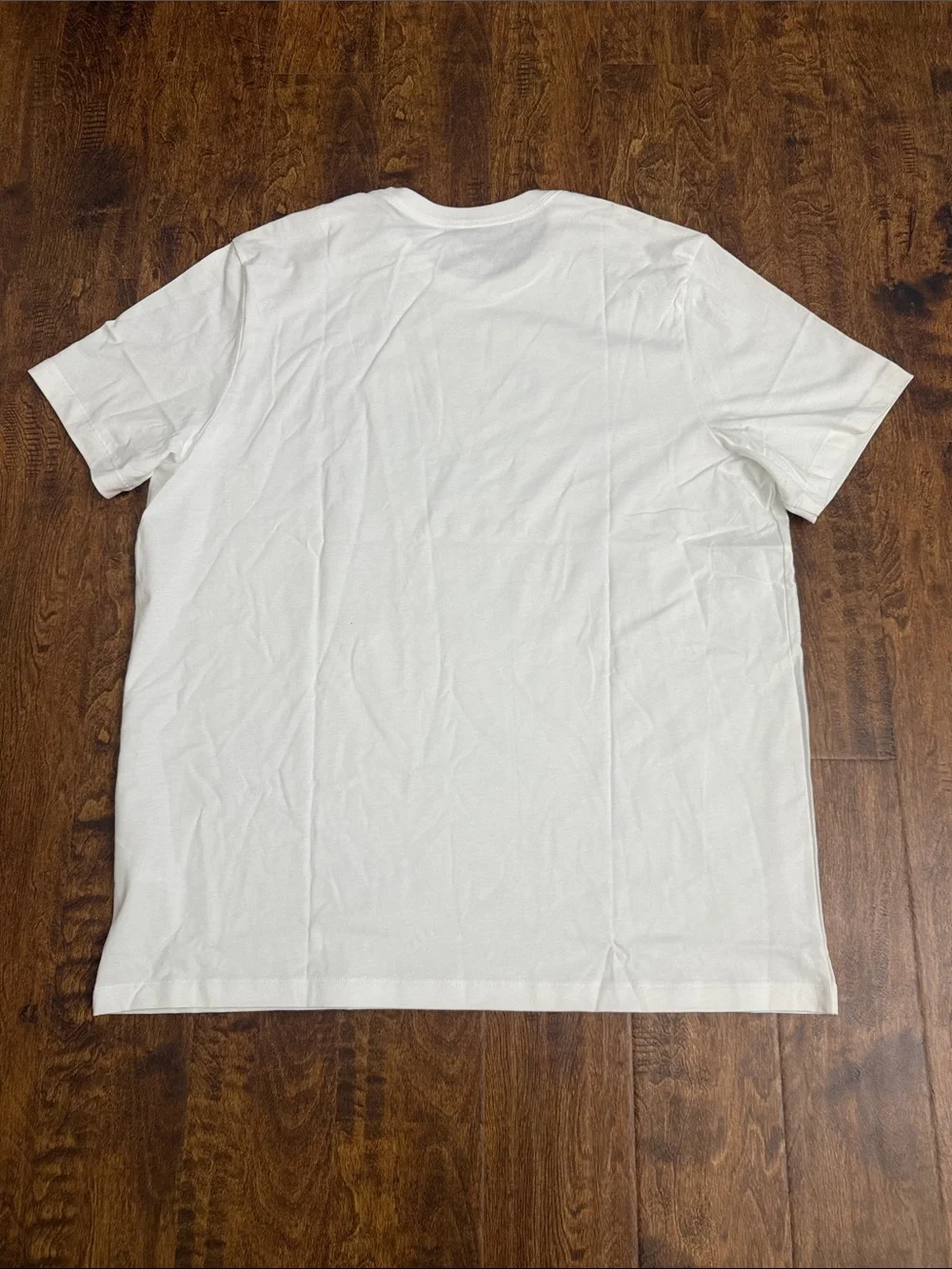 Jordan White Short-Sleeve Tee with Navy Logo Collage
